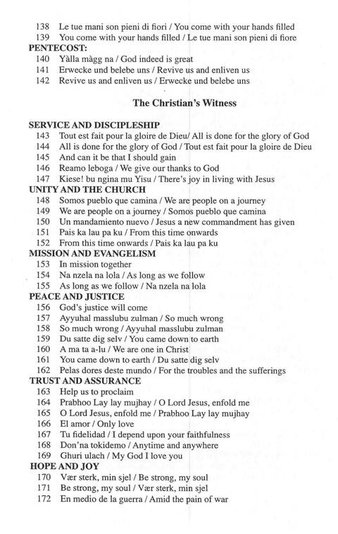Global Praise 3: more songs for worship and witness page viii