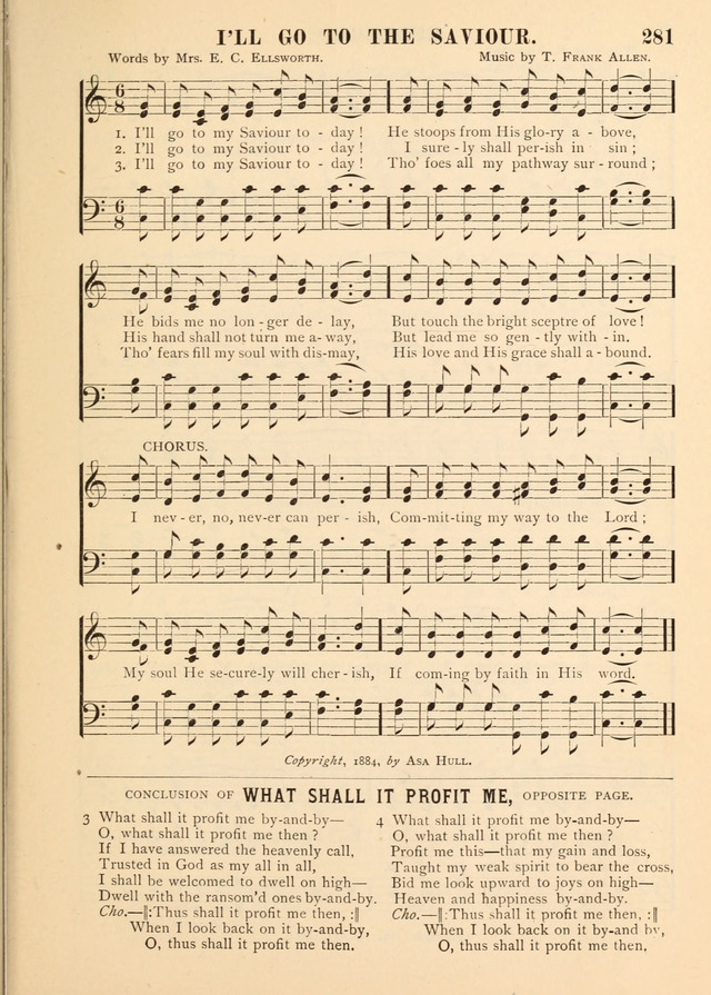 Gospel Praise Book.: a collection of choice gems of sacred song suitable for church service, gospel praise meetings, and family devotions. (Complete ed.) page 281