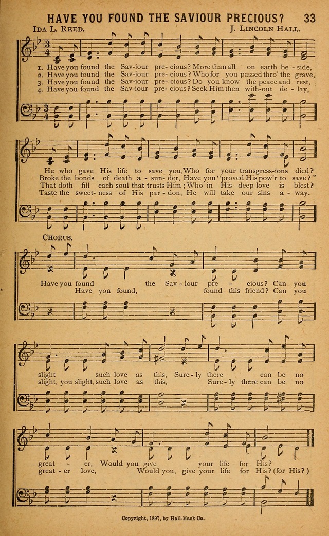 Gospel Praises: for use in meetings of Christian worship page 33