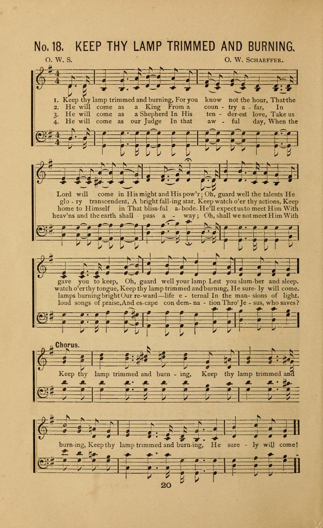 The Golden Sheaf, No. 1: A collection of sacred songs and gospel hymns for sabbath schools, praise meetings, and the home circle page 20