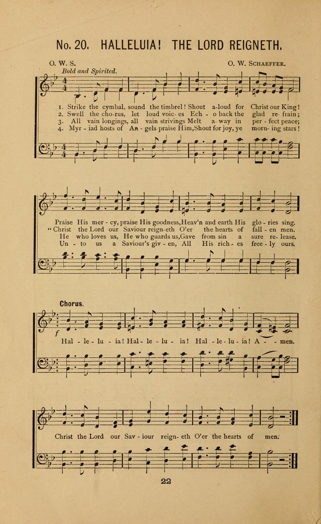 The Golden Sheaf, No. 1: A collection of sacred songs and gospel hymns for sabbath schools, praise meetings, and the home circle page 22