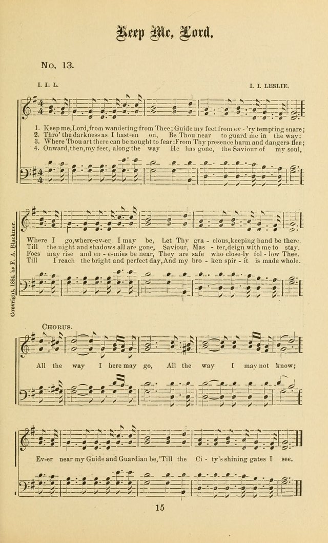 Gospel in Song: a new collection of "hymns and spiritual songs," for use in Sunday schools, praise meetings, prayer meetings, revival meetings, camp meetings and in other places ... page 15