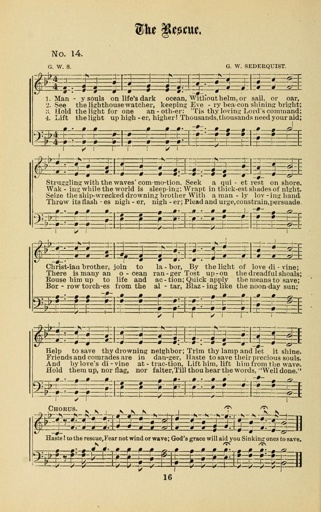 Gospel in Song: a new collection of "hymns and spiritual songs," for use in Sunday schools, praise meetings, prayer meetings, revival meetings, camp meetings and in other places ... page 16