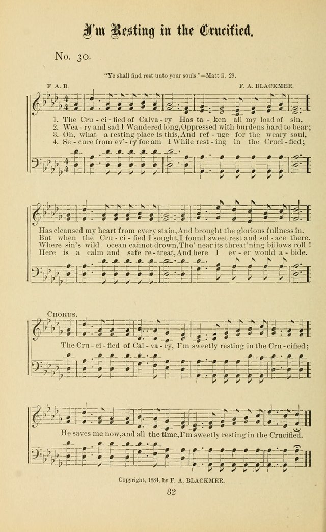 Gospel in Song: a new collection of "hymns and spiritual songs," for use in Sunday schools, praise meetings, prayer meetings, revival meetings, camp meetings and in other places ... page 32