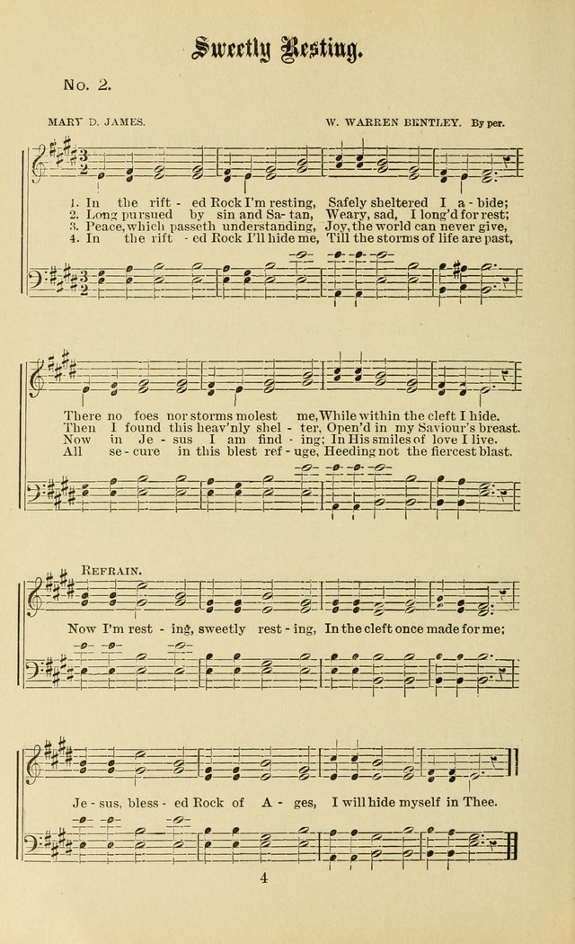 Gospel in Song: a new collection of "hymns and spiritual songs," for use in Sunday schools, praise meetings, prayer meetings, revival meetings, camp meetings and in other places ... page 4