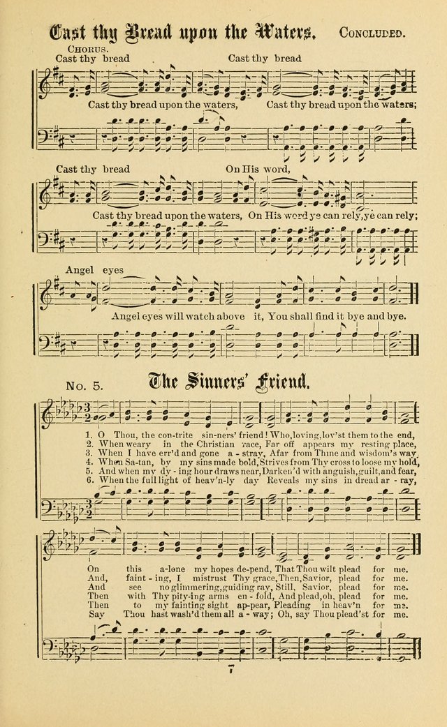 Gospel in Song: a new collection of "hymns and spiritual songs," for use in Sunday schools, praise meetings, prayer meetings, revival meetings, camp meetings and in other places ... page 7
