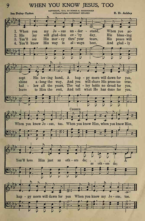 The Gospel in Song: for Use in Evangelistic Meetings or Any Service of the Church page 9