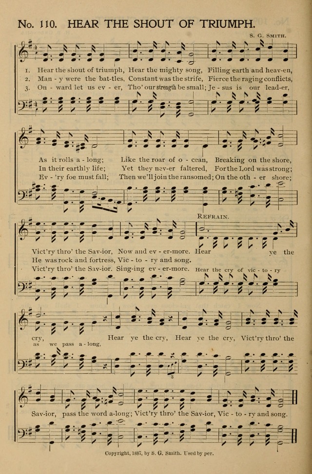 Gospel Songs and Hymns No. 1: for the sunday school, prayer meeting, social meeting, general song service page 110
