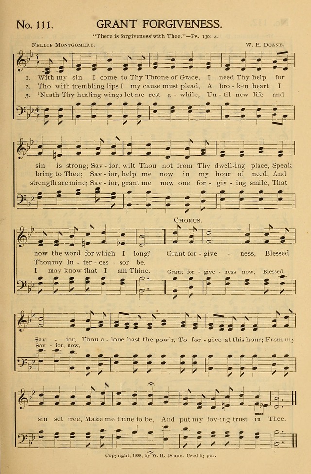 Gospel Songs and Hymns No. 1: for the sunday school, prayer meeting, social meeting, general song service page 111
