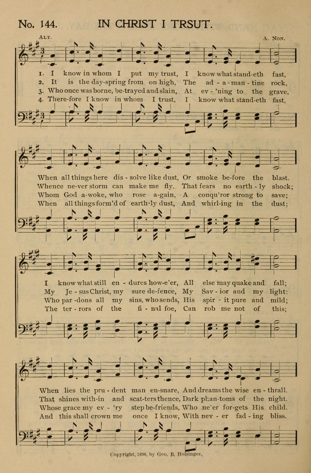 Gospel Songs and Hymns No. 1: for the sunday school, prayer meeting, social meeting, general song service page 144