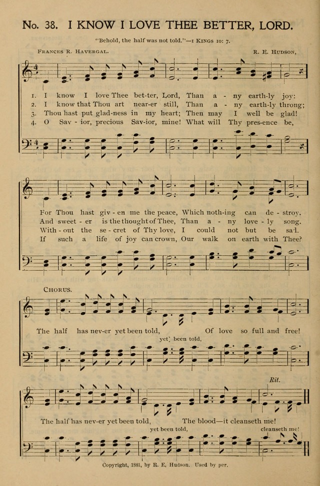 Gospel Songs and Hymns No. 1: for the sunday school, prayer meeting, social meeting, general song service page 38