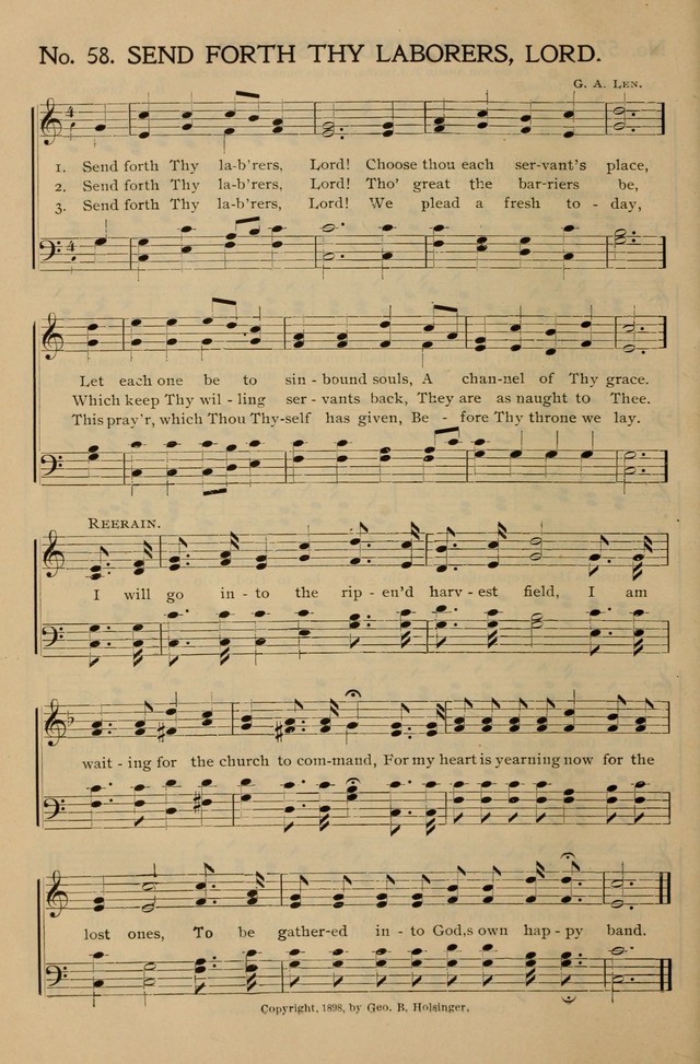 Gospel Songs and Hymns No. 1: for the sunday school, prayer meeting, social meeting, general song service page 58