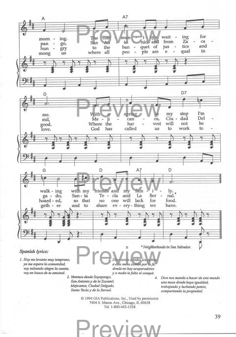 Global Songs, Local Voices: songs of faith and liberation from the church around the world page 39
