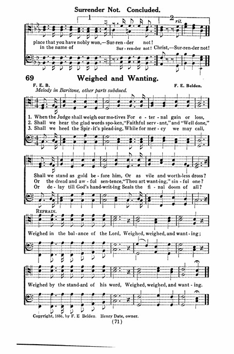 Gospel Songs for Men: a Collection of Quartets and Choruses for Male Voices page 69