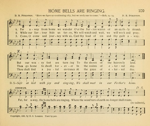 The Gospel Song Sheaf: for Sunday schools and young peoples meetings, comprising primary songs, intermediate songs, gospel and special songs, and old hymns and tunes page 109
