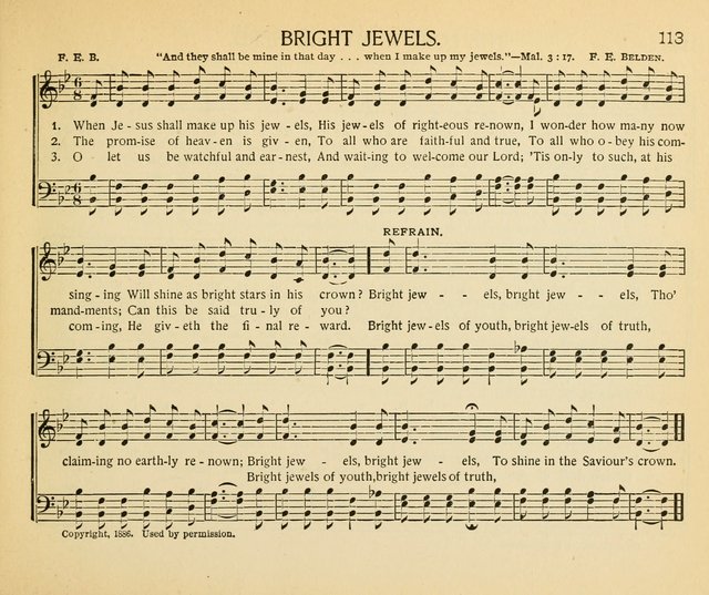 The Gospel Song Sheaf: for Sunday schools and young peoples meetings, comprising primary songs, intermediate songs, gospel and special songs, and old hymns and tunes page 113