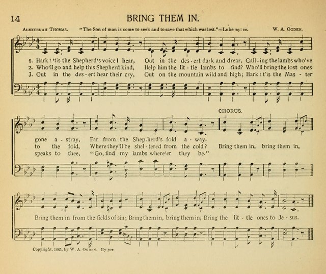The Gospel Song Sheaf: for Sunday schools and young peoples meetings, comprising primary songs, intermediate songs, gospel and special songs, and old hymns and tunes page 14