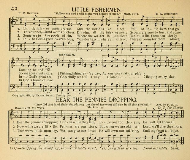 The Gospel Song Sheaf: for Sunday schools and young peoples meetings, comprising primary songs, intermediate songs, gospel and special songs, and old hymns and tunes page 42