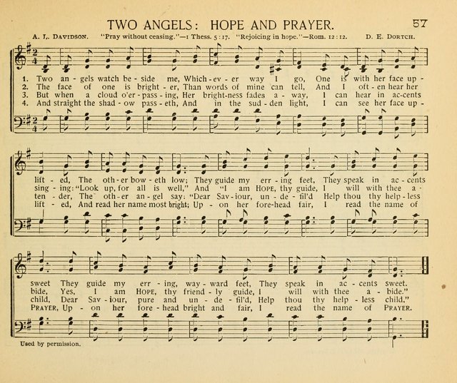 The Gospel Song Sheaf: for Sunday schools and young peoples meetings, comprising primary songs, intermediate songs, gospel and special songs, and old hymns and tunes page 57