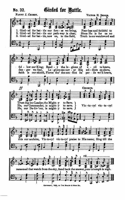 Gospel Tent Songs: Selected by F. H. Jacobs and I. Allan Sankey at the request of the Evangelistic Committee of Greater New York page 32