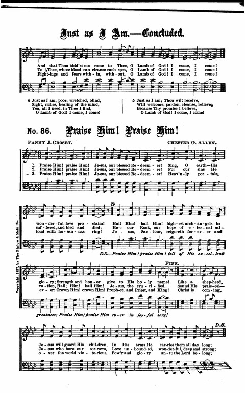 Gospel Tent Songs: Selected by F. H. Jacobs and I. Allan Sankey at the request of the Evangelistic Committee of Greater New York page 79