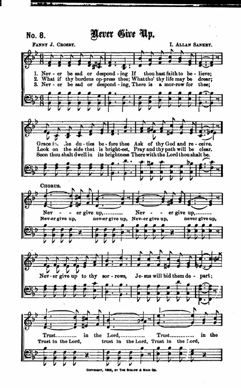 Gospel Tent Songs: Selected by F. H. Jacobs and I. Allan Sankey at the request of the Evangelistic Committee of Greater New York page 8