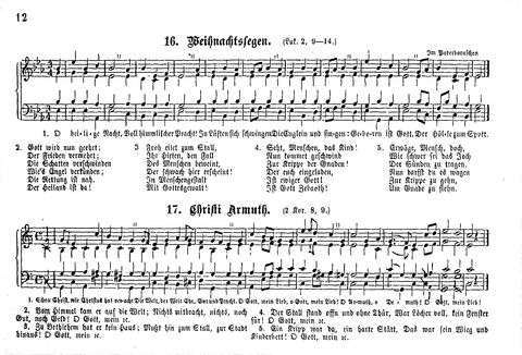 Das geistliche Volkslied: Sammlung geistlicher Lieder für außergottesdienstliche Kreise in vierstimmigem Satze, zugleich asl Begleiterin der "Kleine Missionsharfe" (10. Auflage) page 12