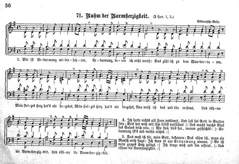 Das geistliche Volkslied: Sammlung geistlicher Lieder für außergottesdienstliche Kreise in vierstimmigem Satze, zugleich asl Begleiterin der "Kleine Missionsharfe" (10. Auflage) page 56