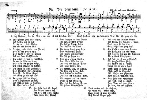 Das geistliche Volkslied: Sammlung geistlicher Lieder für außergottesdienstliche Kreise in vierstimmigem Satze, zugleich asl Begleiterin der "Kleine Missionsharfe" (10. Auflage) page 76