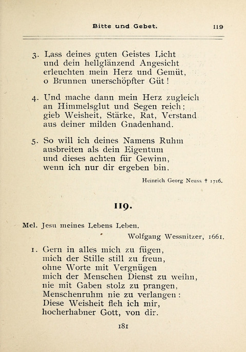 Gesangbuch der Zionsgemeinde zu Baltimore 119. Gern in alles mich zu ...