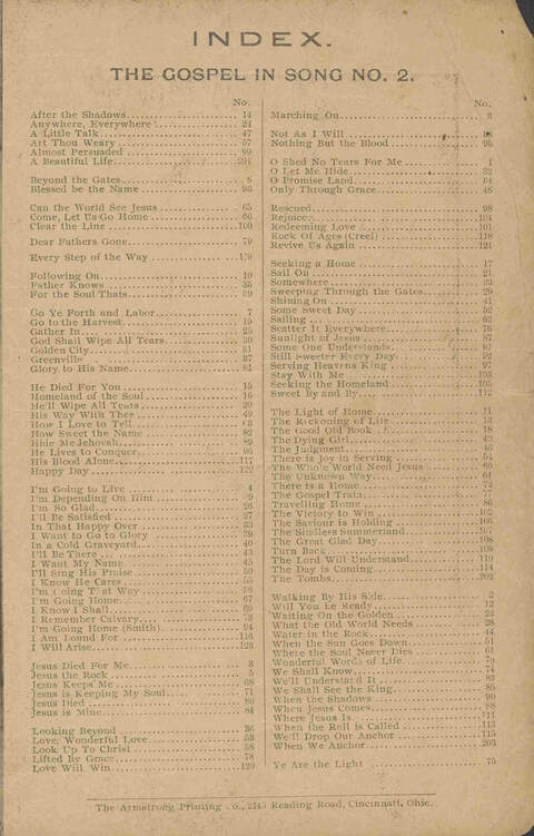 The Gospel in Song No. 2: the church, Sunday-school, the revival, young people