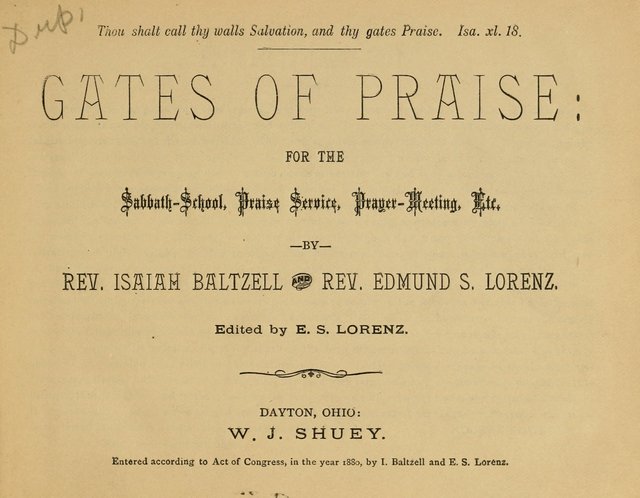 Gates of Praise: for the Sabbath-School, praise service, prayer-meeting, etc. page 6