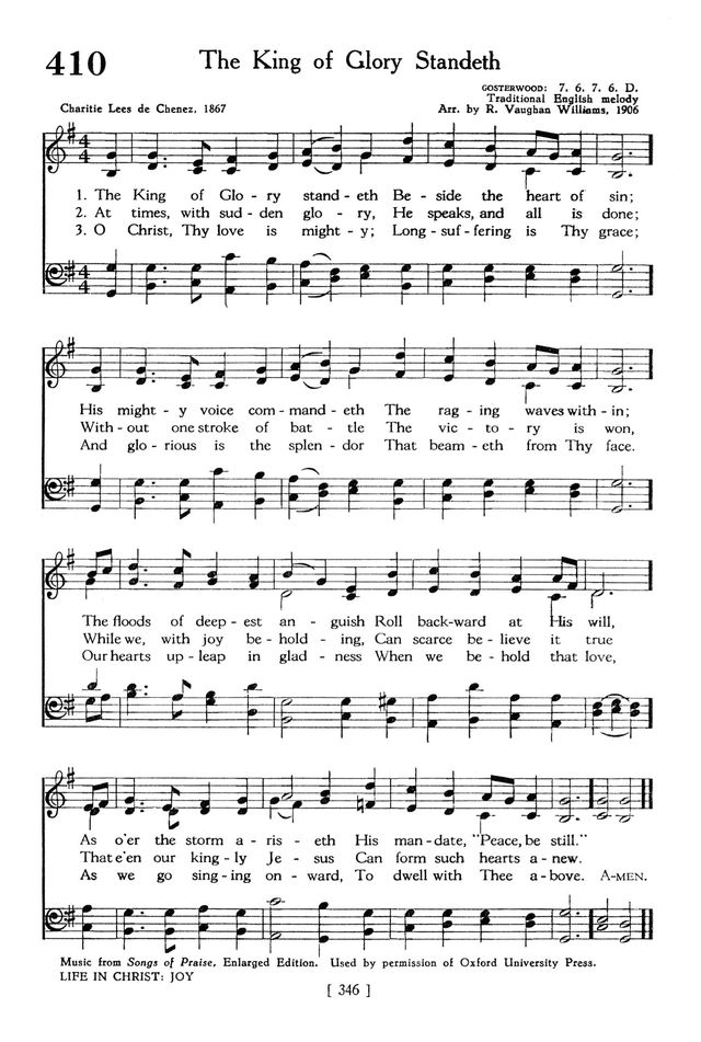 The king of glory standeth