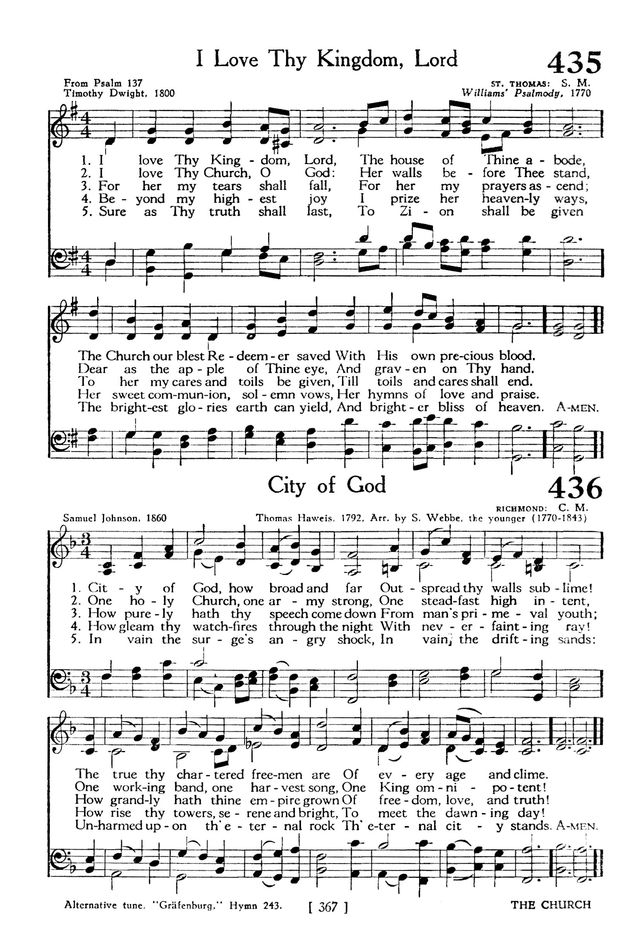 The Hymnbook I Love Thy Kingdom Lord Hymnary Org