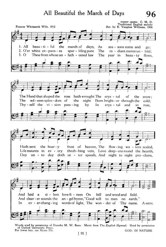 The Hymnbook 96 All Beautiful The March Of Days Hymnary Org
