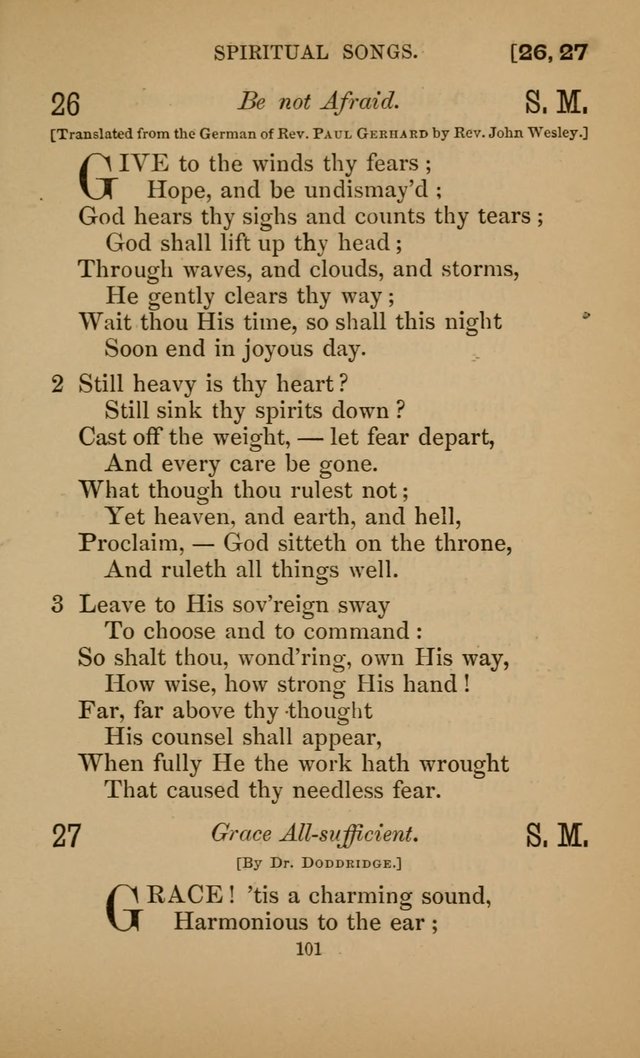 Hymns for All Christians page 101