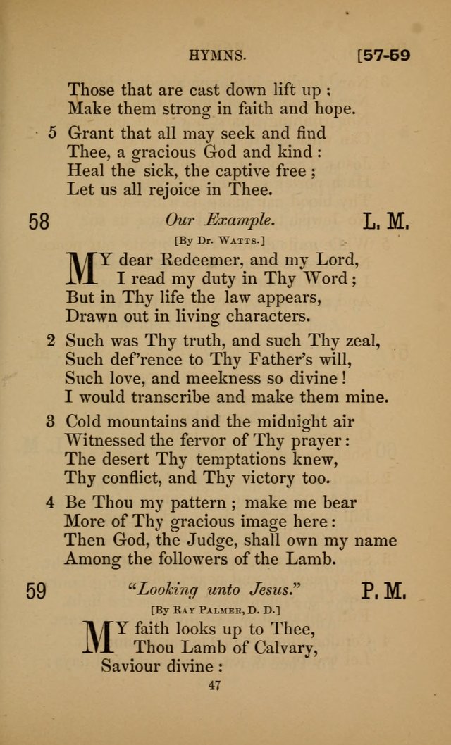 Hymns for All Christians page 47