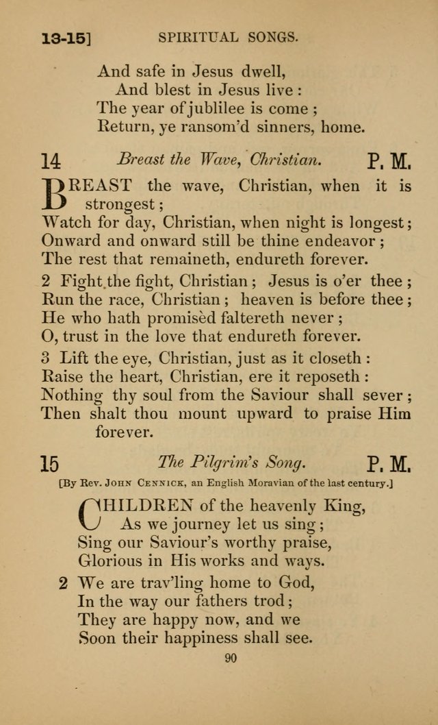 Hymns for All Christians page 90
