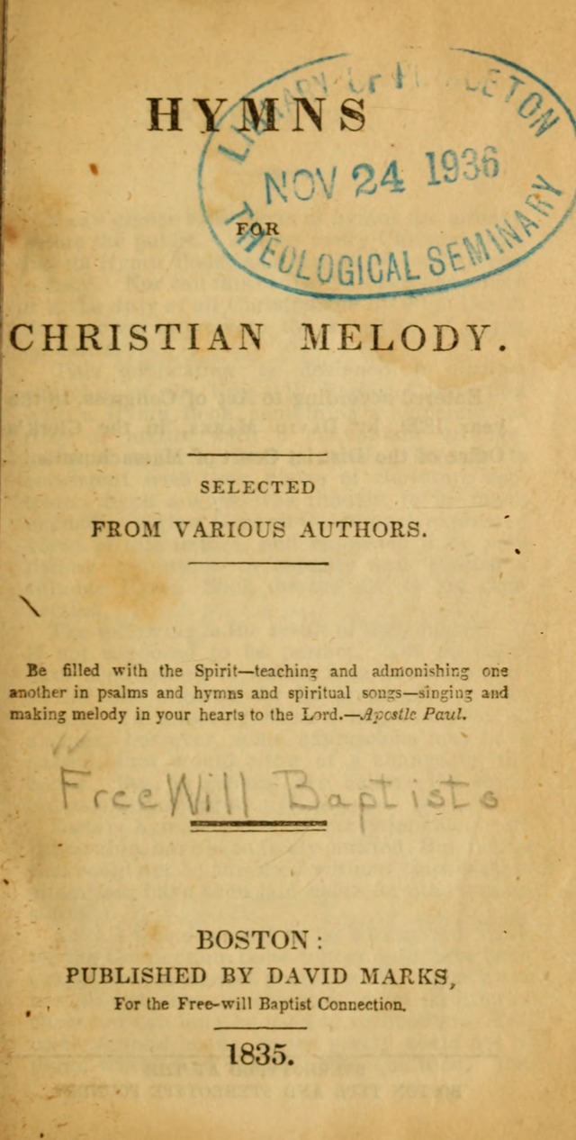 Hymns for Christian Melody page 1