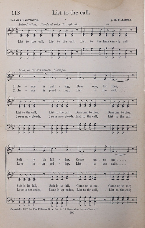 A Hymnal for Joyous Youth: An all-purpose hymnal for church, young peoples