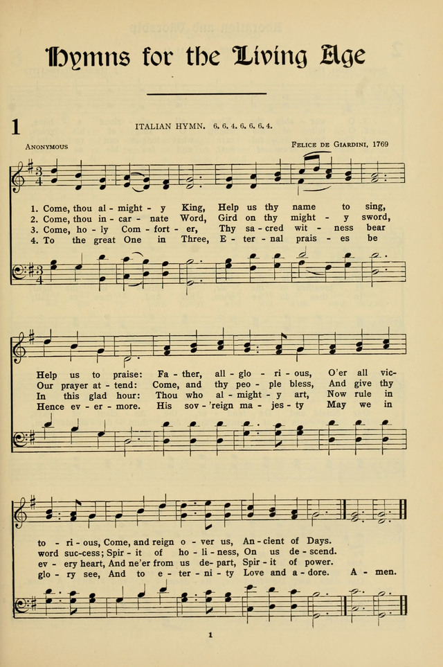 Hymns for the Living Age page 1