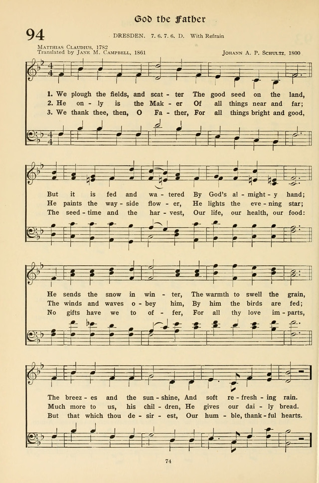 Hymns for the Living Age page 74