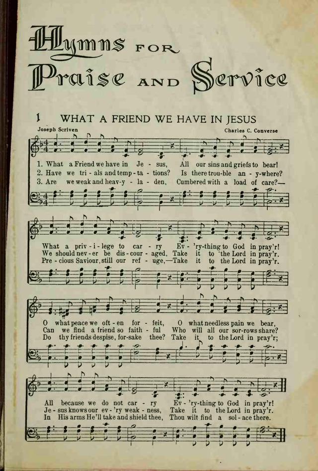 Hymns for Praise and Service page 1