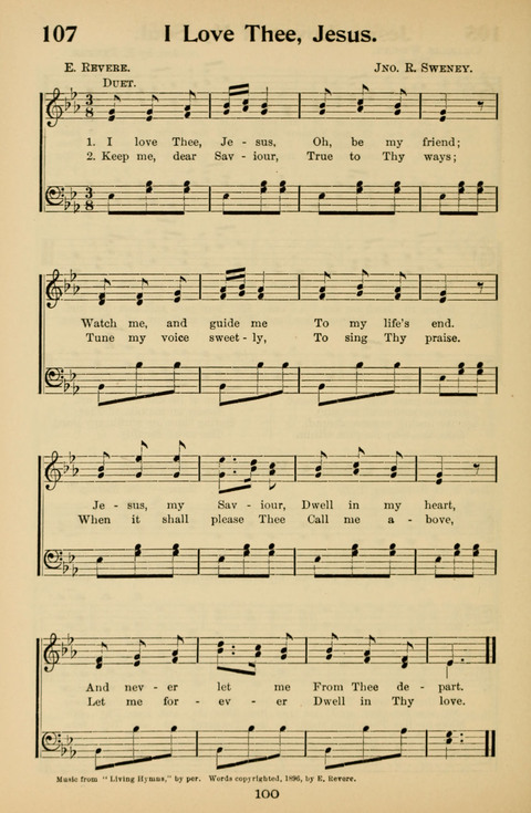 Hymnal for Primary Classes: a collection of hymns and tunes, recitations and exercises, being a manual for primary Sunday-schools (With Tunes)) page 100