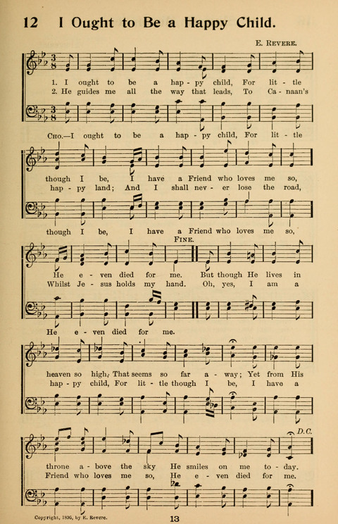 Hymnal for Primary Classes: a collection of hymns and tunes, recitations and exercises, being a manual for primary Sunday-schools (With Tunes)) page 13
