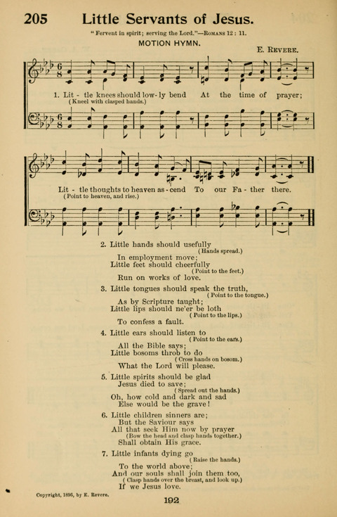 Hymnal for Primary Classes: a collection of hymns and tunes, recitations and exercises, being a manual for primary Sunday-schools (With Tunes)) page 194