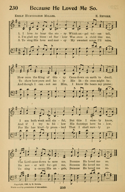 Hymnal for Primary Classes: a collection of hymns and tunes, recitations and exercises, being a manual for primary Sunday-schools (With Tunes)) page 218