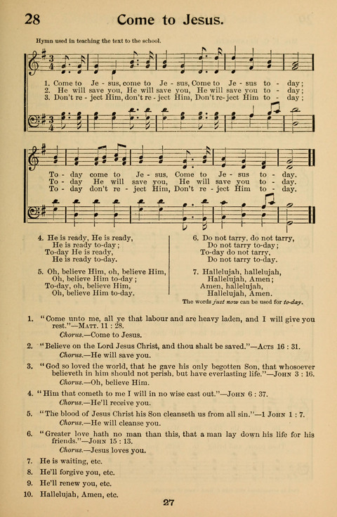 Hymnal for Primary Classes: a collection of hymns and tunes, recitations and exercises, being a manual for primary Sunday-schools (With Tunes)) page 27