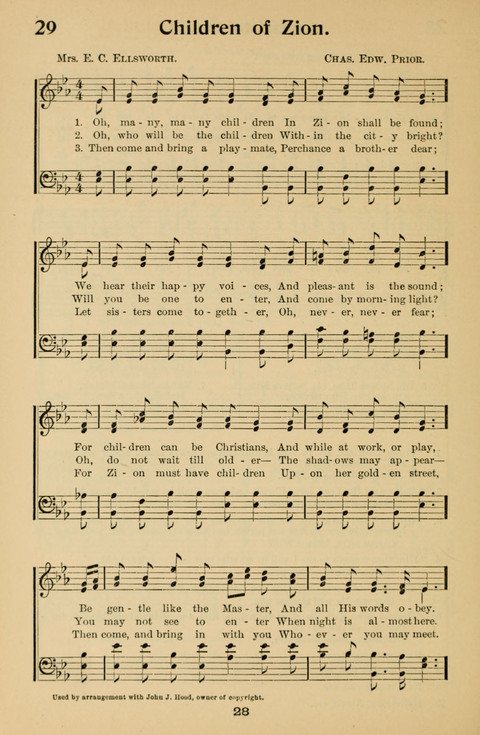 Hymnal for Primary Classes: a collection of hymns and tunes, recitations and exercises, being a manual for primary Sunday-schools (With Tunes)) page 28