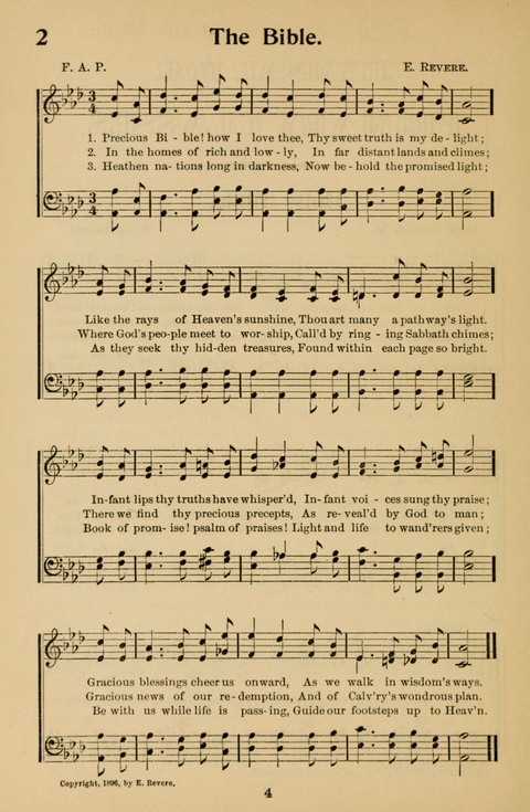 Hymnal for Primary Classes: a collection of hymns and tunes, recitations and exercises, being a manual for primary Sunday-schools (With Tunes)) page 4